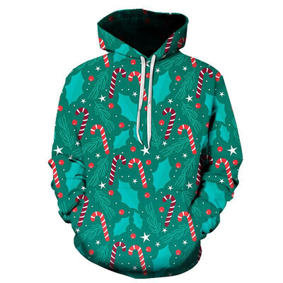

Toponeto Mens Happy Christmas 3D Printed Long Sleeve Shirt Round Neck Blouse Top Hoodies