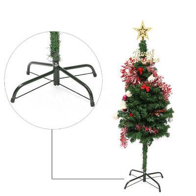 

〖Follure〗Christmas Tree Stand Green Metal Holder Base Cast Iron Stand 4 Feets Decoration