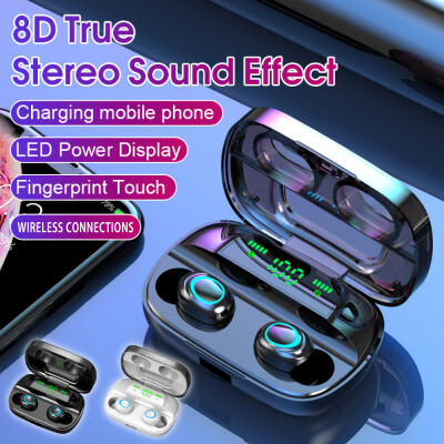 

2020 Newest 8D Surround Sound TWS Earphones Wireless Bluetooth 50 Stereo Earbuds Sport Waterproof Headphones Touch Control Dual