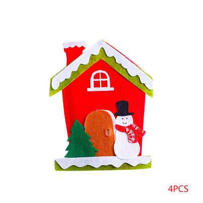 

Snowman Fork Cutting Utensil Christmas Xmas Spoon Case Sleeve Protector Clothes Bag Tableware Decoration