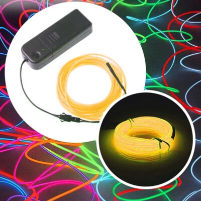 

Gobestart 1M Battery Operated Luminescent Neon LED Lights Glow EL Wire String Strip Rope