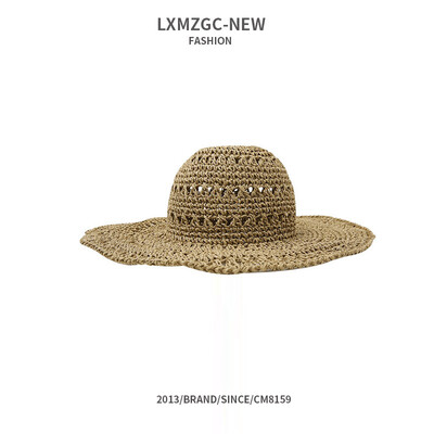 

2019 new hat ladies straw shade hat summer hand-built beach big eaves hat Korean version of fashion straw hat