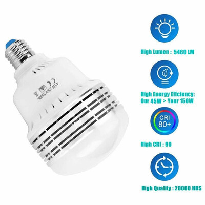 

45W 230V LED Light Bulb E26E27 Photography Daylight Lamp Bulbs 5500K Energy-saving for Photography Studio Home Warehouse Office H