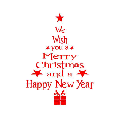 

Merry Christmas Wall Sticker PVC Self Adhesive Xmas Tree Home Decor Wall Decals