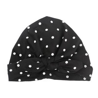 

WEIXINBUY 1 PC Sweet Dot Baby Girl Hat with Bow Candy Color Baby Turban Cap for Girls Elastic Infant Accessories so cute