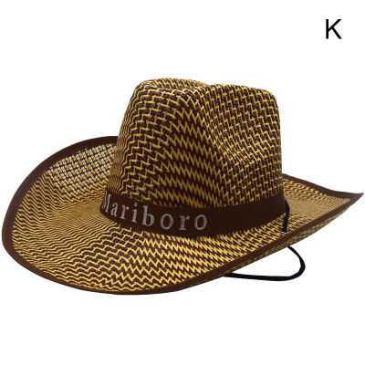 

New High Top summer hat soild Mens Beach straw hat Big Straw Hat Summer sombreros Visor Western Cowboy Hat