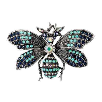 

Magic popular Crystal Retro fashion Alloy butterfly enamel pin insect brooch Jewelry for women