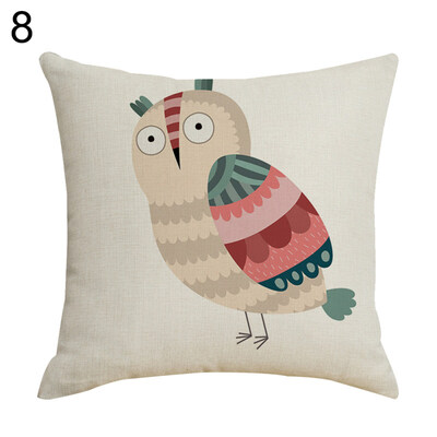 

Cute Owl Linen Throw Pillow Case Cushion Cover Sofa Bed Car Cafe Office Decor