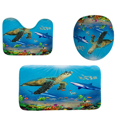 

Gobestart 3pcs Non-Slip Bath Mat Bathroom Kitchen Carpet Doormats Decor