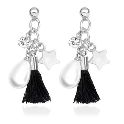 

Wool Water Pearl Water Drops Fashion Drop Earrings Rhinestone Star Danglers Bohemia Charm Earrings Jewelry Decoration