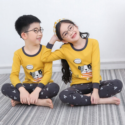 

Autumn Toddler Pajamas Baby Girls Boys Cartoon Print Sleepwear Set Long Sleeve Blouse TopsPants Pajamas