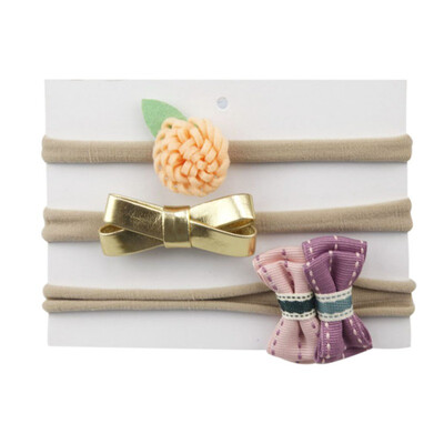 

Children Cute Bow Flower High Elastic Nylon Hair Band Set Baby Hair Accessories