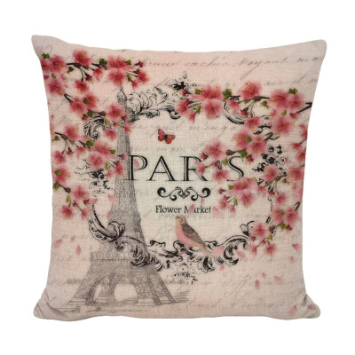 

Vintage Plant Flower Bird Peacock Butterfly Pillowcase Flax Cushion Cover Throw Pillow Case Sofa Home Decor