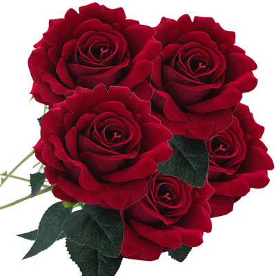 

Gobestart 5 Pcs Artificial Silk Fake Flowers Rose Flower Wedding Bouquet Home Decor A