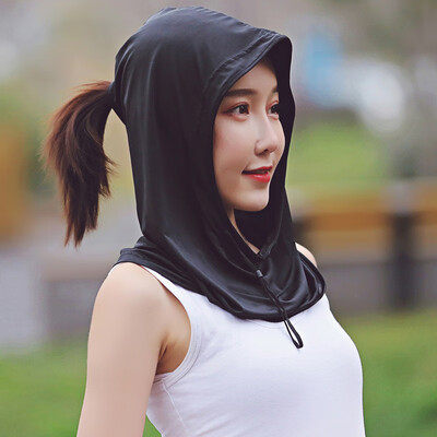

Korean version of the stylish summer new womens ice silk sun hat simple set of solid color UV-proof dust-proof sun hat