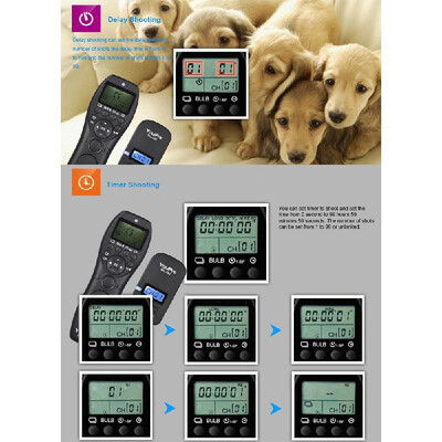 

YouPro MC-292 E3 24G Wireless Remote Control LCD Timer Shutter Release Transmitter Receiver 32 Channels for Canon 80D 760D 750D 7