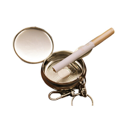 

Mini Portable Metal Small Ashtray Round Environmental Ashtray With Keychain For Outdoor
