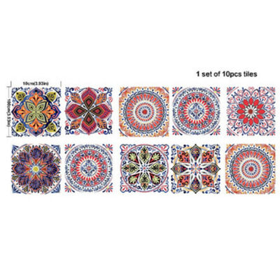 

10pcs Diy Tiles Stickers 3d Retro Vintage Flowers Bathroom Kitchen Toilet Decoration Wall Stickers Waterproof Pvc Decals Sticker
