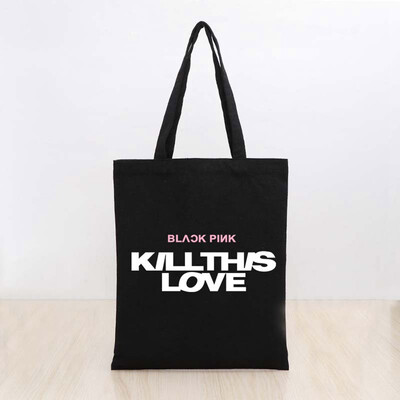 

KPOP BLACKPINK 《KILL THIS LOVE》 Large-capacity Printing Canvas Handbag Shoulder Messenger Bag