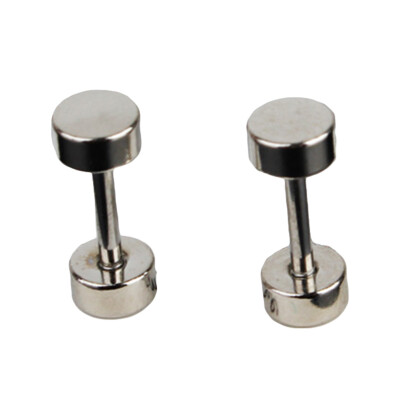 

Fashion Punk Cool Silver Black Stainless Steel Unisex Ear Studs Earring Accessories