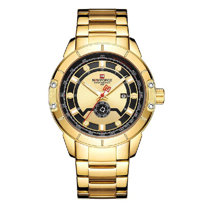

NAVIFORCE Stainless Steel Band Quartz Wristwatch Fashion Outdoor Sports Multifunctional Watch 3ATM Waterproof Luminous Man Watch N