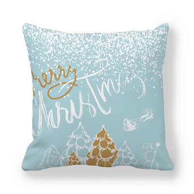 

New Christmas English Printing Pillow Case Glitter Sofa Throw Cushion Cover Home Decor kissenbezug
