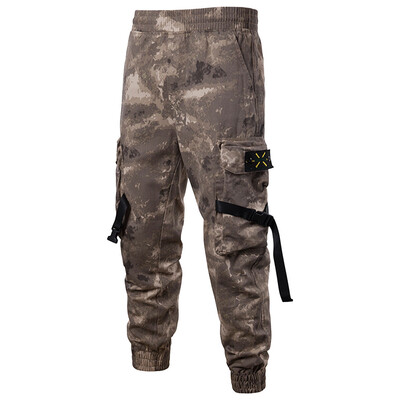 

Tailored Summer Fashion Mid-rise Mens Longs Loose Casual Camouflaget Tooling Pants