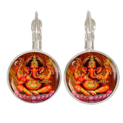 

Peace Sign Buddha Drop Time Gem Earrings Gift for Women & Girls