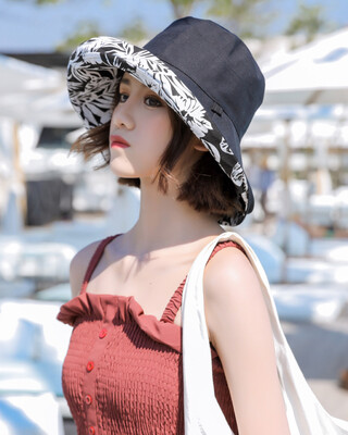 

Sunshade-cap womens summer fish&fu hat large-along solid-color Japanese-style basin cap sun-cap sun-proof