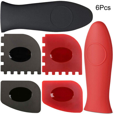 

6PCS High Temperature Resistant Insulation Sleeve Silicone Pot Handle Kitchen Gadget Sets