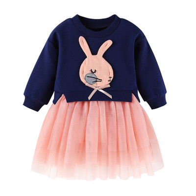 

Cotton Cartoon Baby Girl Dress Autumn Long Sleeve Net Princess Dress Fashion Kids Clothes For Girls Dress Children Clothing