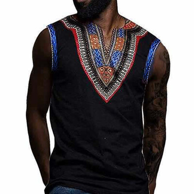 

Toponeto Fashion Mens Nationality Printed Silm Fit Sleeveless V-Neck Tank Top Vest