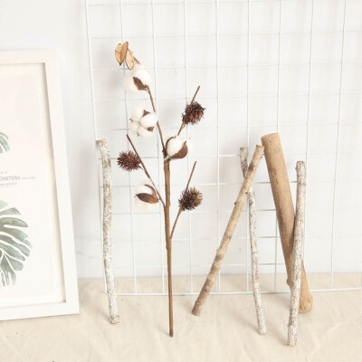 

Gobestart Artificial Naturally Dried Cotton Stem Farmhouse Flower Filler Floral Home Decor