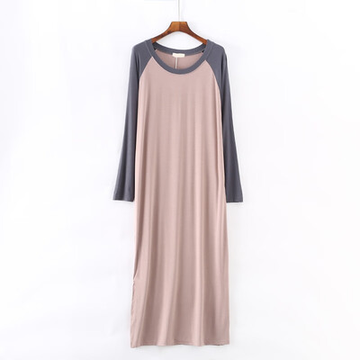 

New Loose Modal Nightdress Pregnant Women Plus Fat Large Size Long Sleeve Dress
