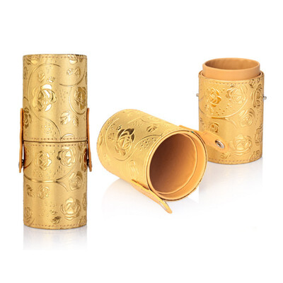 

Cosmetics PU Leather Makeup Brushes Cup Holder Travel Case Brush Organizer Bag