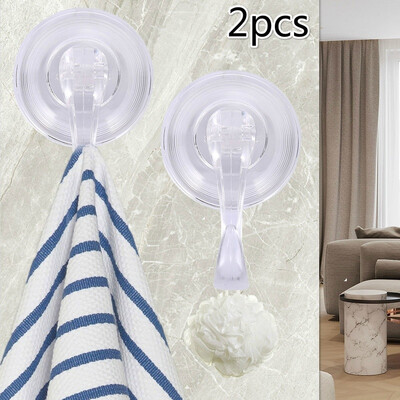 

2Pcs Sucker Suction Hook Multi-purpose Kitchen Bathroom Suction Hanger Traceless Key Coat Towel Holder with Strong Suction Holds