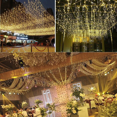 

Gobestart 4 x 06m 96LED Icicle Light Extendable CurtainString Light Christmas Ligh