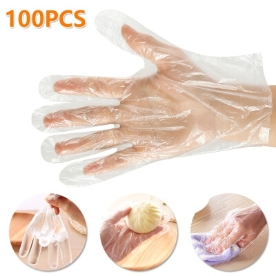 

100PCS Eco-friendly Disposable Gloves Food Cleaning Clear Gloves for Restaurant Kitchen BBQ Food Gloves