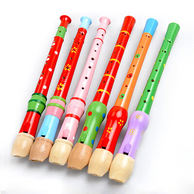 

YIWULAColorful Wooden Flute Hooter Bugle Educational Toy Gift For Kids Early Education