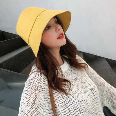 

Net red sunscreen fisherman Hat ladies Japanese solid color visor Hat Korean fashion bucket Hat casual Joker Hat