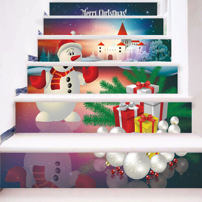 

Tailored Christmas 3D Simulation stair stickers Waterproof Wall Stickers DIY Home Decor