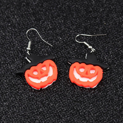 

Yuwooben Halloween Cartoon Pumpkin Ghost Earrings Fancy Dress Witch Skull Pumpkin Ghost Bat Alien Novelty Earrings