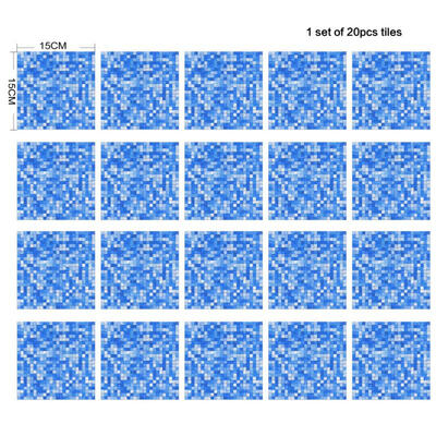 

Mosaic Tile Wall Stickers 20PcsSet Waterproof Oilproof Self-adhesive Easy to Removable PVC Decals Paper Home Decor