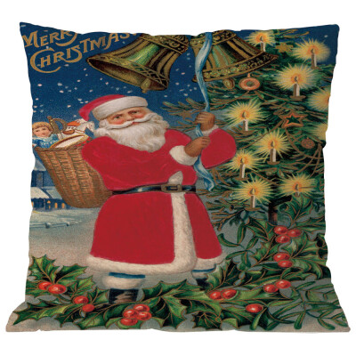 

Tailored Merry Christmas Pillow Cases Linen Sofa Cushion Cover Home Decor Pillow Core