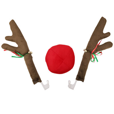 

Car Reindeer Antlers & Red Rudolph Nose Christmas Decoration Kit Gifts Pack Sale