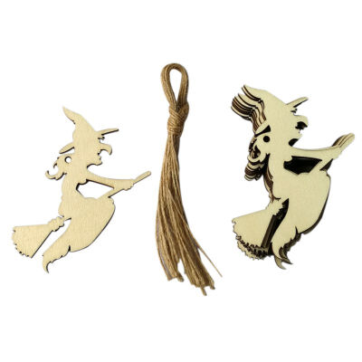 

10 pcs Halloween Wood Chip Tree Ornaments Halloween Hanging Pendant Party Halloween Decoration Board Game Arts Crafts Gifts