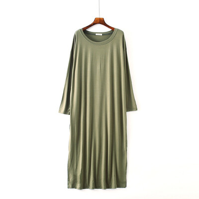 

Pregnant Women Loose Modal Nightdress Ladies Long-sleeved Dress Large Size Long Night Dress
