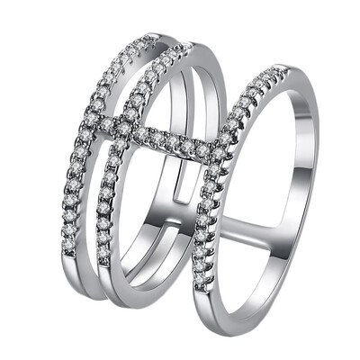 

New Ring Pave Setting Cubic Zirconia 925 Sterling Silver 3 Round Vintage Rings for Women Party Jewelry