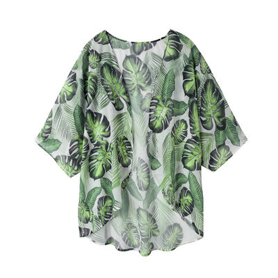 

Women Vintage Floral Blouse Oversize Shawl Kimono Loose Cardigan Boho Chiffon Beachwear Clothes Tops