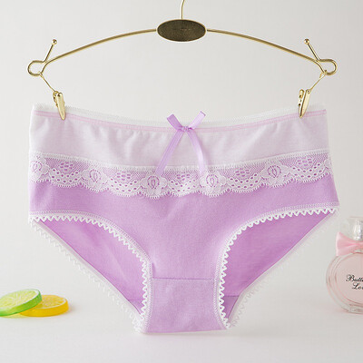 

Women Sexy Briefs Lace Cotton Panties Breathable Girls Underpants Ladies Lace Briefs
